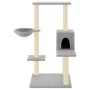 Rascador para gatos con postes de sisal gris claro 95 cm de vidaXL, Mobiliario para gatos - Ref: Foro24-172074, Precio: 41,41...