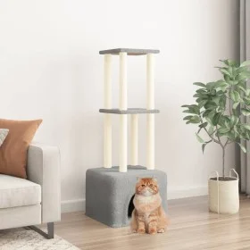 Rascador para gatos con postes de sisal gris claro 133,5 cm de vidaXL, Mobiliario para gatos - Ref: Foro24-172083, Precio: 32...