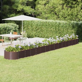 Jardinera arriate acero galvanizado marrón 620x80x36 cm en Macetas y jardineras | Comprar online en Foru.es