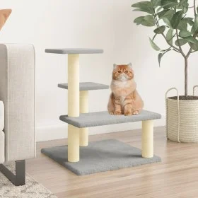 Rascador para gatos con postes de sisal gris claro 61 cm de vidaXL, Mobiliario para gatos - Ref: Foro24-172086, Precio: 44,50...