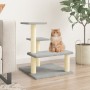 Rascador para gatos con postes de sisal gris claro 61 cm de vidaXL, Mobiliario para gatos - Ref: Foro24-172086, Precio: 45,77...