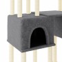 Rascador para gatos con postes de sisal gris oscuro 199 cm de vidaXL, Mobiliario para gatos - Ref: Foro24-172081, Precio: 77,...