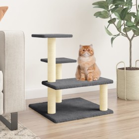 Rascador para gatos con postes de sisal gris oscuro 61 cm de vidaXL, Mobiliario para gatos - Ref: Foro24-172087, Precio: 45,1...