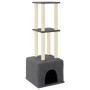Rascador para gatos con postes de sisal gris oscuro 133,5 cm de vidaXL, Mobiliario para gatos - Ref: Foro24-172084, Precio: 4...