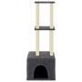 Rascador para gatos con postes de sisal gris oscuro 133,5 cm de vidaXL, Mobiliario para gatos - Ref: Foro24-172084, Precio: 4...