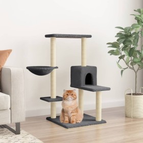 Rascador para gatos con postes de sisal gris oscuro 95 cm de vidaXL, Mobiliario para gatos - Ref: Foro24-172075, Precio: 41,5...