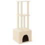 Rascador para gatos con postes de sisal color crema 133,5 cm de vidaXL, Mobiliario para gatos - Ref: Foro24-172082, Precio: 3...