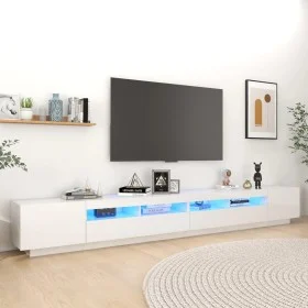 Mueble para TV con luces LED blanco brillante 300x35x40 cm de vidaXL, Muebles TV - Ref: Foro24-3081930, Precio: 267,60 €, Des...