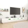 Mueble para TV con luces LED blanco brillante 300x35x40 cm de vidaXL, Muebles TV - Ref: Foro24-3081930, Precio: 267,60 €, Des...