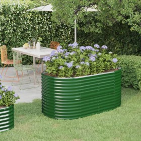 Jardinera arriate acero galvanizado verde 152x80x68 cm en Macetas y jardineras | Comprar online en Foru.es