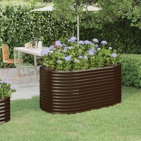 Jardinera arriate acero galvanizado marrón 152x80x68 cm en Macetas y jardineras | Comprar online en Foru.es