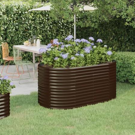 Jardinera arriate acero galvanizado marrón 152x80x68 cm en Macetas y jardineras | Comprar online en Foru.es