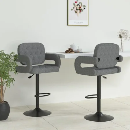 Kitchen stools 2 units light gray fabric by vidaXL, Kitchen stools - Ref: Foro24-335617, Price: 195,58 €, Discount: %
