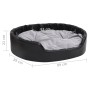 Cama para perros felpa y cuero sintético negro gris 99x89x21 cm en Camas para perros | Comprar online en Foru.es