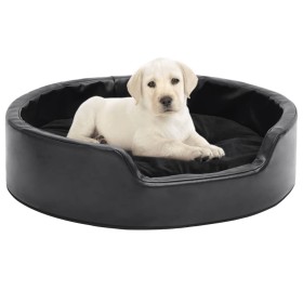 Cama para perros felpa y cuero sintético negra 69x59x19 cm en Camas para perros | Comprar online en Foru.es