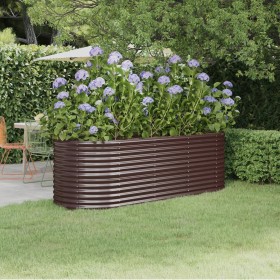 Jardinera arriate acero galvanizado marrón 224x80x68 cm en Macetas y jardineras | Comprar online en Foru.es