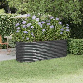 Jardinera arriate acero galvanizado antracita 224x80x68 cm en Macetas y jardineras | Comprar online en Foru.es