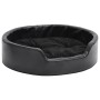 Cama para perros felpa y cuero sintético negra 69x59x19 cm en Camas para perros | Comprar online en Foru.es