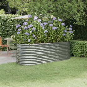 Jardinera de acero galvanizado plateado 224x80x68 cm en Macetas y jardineras | Comprar online en Foru.es