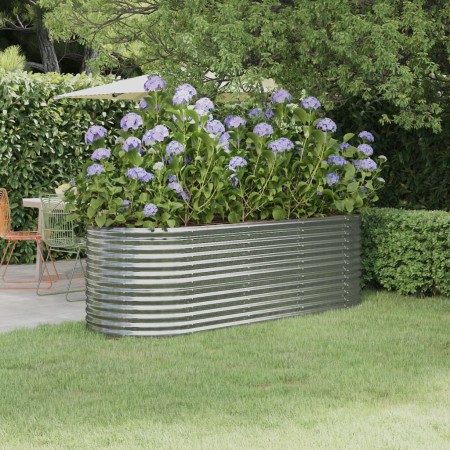 Jardinera de acero galvanizado plateado 224x80x68 cm en Macetas y jardineras | Comprar online en Foru.es