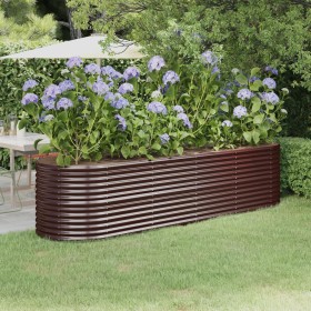 Jardinera arriate acero galvanizado marrón 296x80x68 cm en Macetas y jardineras | Comprar online en Foru.es
