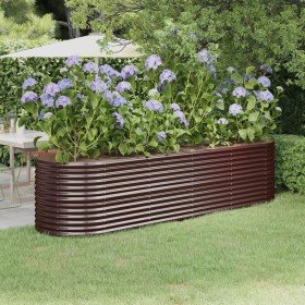 Jardinera arriate acero galvanizado marrón 296x80x68 cm en Macetas y jardineras | Comprar online en Foru.es