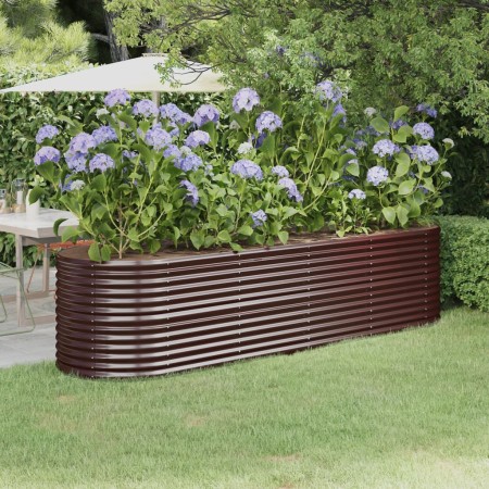 Jardinera arriate acero galvanizado marrón 296x80x68 cm en Macetas y jardineras | Comprar online en Foru.es