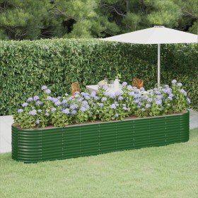 Jardinera arriate acero galvanizado verde 368x80x68 cm en Macetas y jardineras | Comprar online en Foru.es