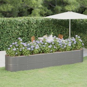 Jardinera arriate acero galvanizado gris 368x80x68 cm en Macetas y jardineras | Comprar online en Foru.es