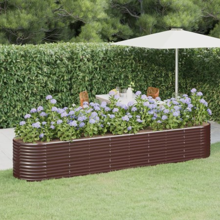 Jardinera arriate acero galvanizado marrón 368x80x68 cm en Macetas y jardineras | Comprar online en Foru.es