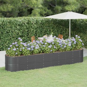 Jardinera arriate acero galvanizado antracita 368x80x68 cm en Macetas y jardineras | Comprar online en Foru.es