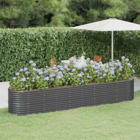 Jardinera arriate acero galvanizado antracita 368x80x68 cm en Macetas y jardineras | Comprar online en Foru.es