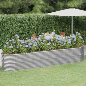 Jardinera arriate acero galvanizado plata 368x80x68 cm en Macetas y jardineras | Comprar online en Foru.es