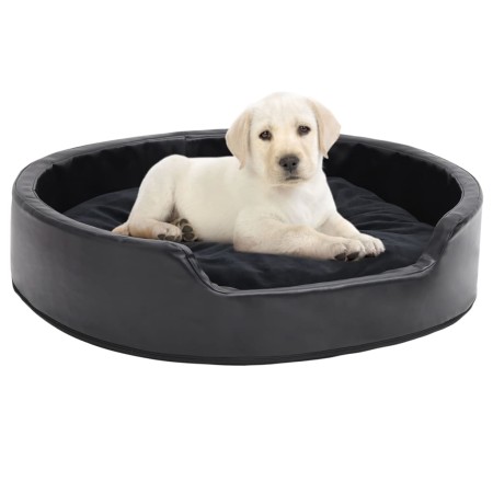 Cama para perros felpa y cuero sintético negra 79x70x19 cm en Camas para perros | Comprar online en Foru.es