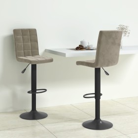 Taburetes de cocina 2 unidades terciopelo gris claro de vidaXL, Taburetes de cocina - Ref: Foro24-335763, Precio: 148,44 €, D...