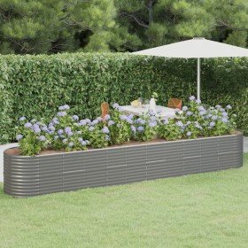 Jardinera arriate acero galvanizado gris 440x80x68 cm en Macetas y jardineras | Comprar online en Foru.es