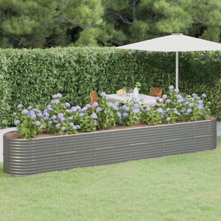 Jardinera arriate acero galvanizado gris 440x80x68 cm en Macetas y jardineras | Comprar online en Foru.es