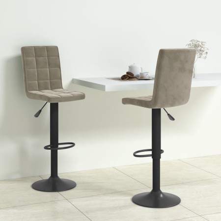 Taburetes de cocina 2 unidades terciopelo gris claro de vidaXL, Taburetes de cocina - Ref: Foro24-335763, Precio: 148,44 €, D...