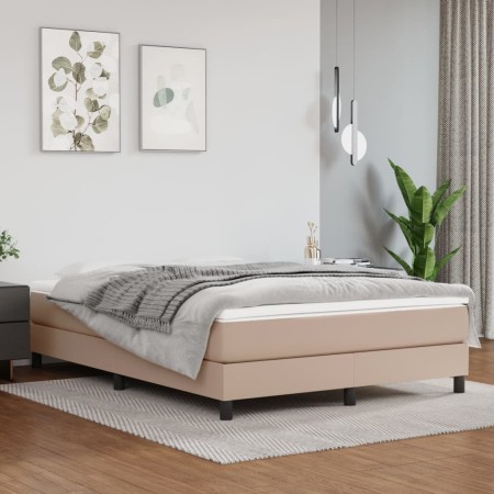 Estructura de cama cuero sintético color capuchino 140x190 cm de vidaXL, Camas y somieres - Ref: Foro24-3120699, Precio: 102,...