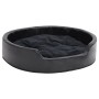 Cama para perros felpa y cuero sintético negra 79x70x19 cm en Camas para perros | Comprar online en Foru.es