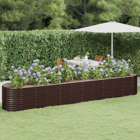 Jardinera arriate acero galvanizado marrón 440x80x68 cm en Macetas y jardineras | Comprar online en Foru.es