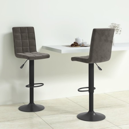 Taburetes de cocina 2 unidades terciopelo gris oscuro de vidaXL, Taburetes de cocina - Ref: Foro24-335764, Precio: 122,34 €, ...