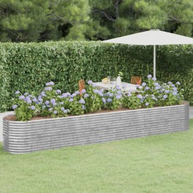 Jardinera arriate acero galvanizado plata 440x80x68 cm en Macetas y jardineras | Comprar online en Foru.es