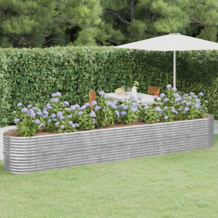 Jardinera arriate acero galvanizado plata 440x80x68 cm en Macetas y jardineras | Comprar online en Foru.es