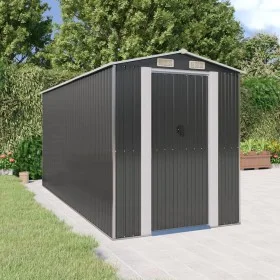 Cobertizo de jardín acero galvanizado antracita 192x440x223 cm de vidaXL, Cobertizos - Ref: Foro24-3147452, Precio: 664,21 €,...