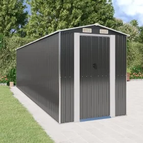 Cobertizo de jardín acero galvanizado antracita 192x689x223 cm de vidaXL, Cobertizos - Ref: Foro24-3147455, Precio: 925,87 €,...