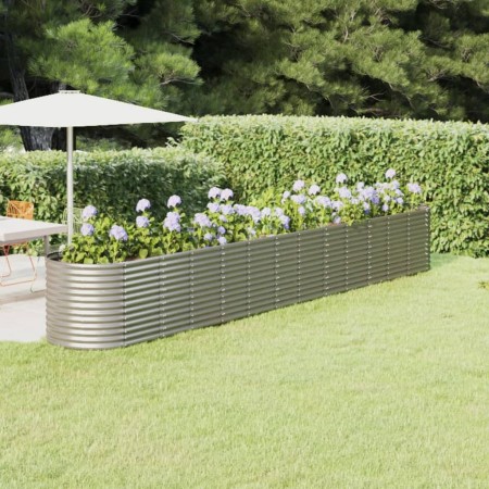 Jardinera arriate acero recubrimiento polvo plata 512x80x68 cm en Macetas y jardineras | Comprar online en Foru.es
