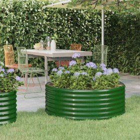Jardinera arriate acero galvanizado verde 100x100x36 cm en Macetas y jardineras | Comprar online en Foru.es