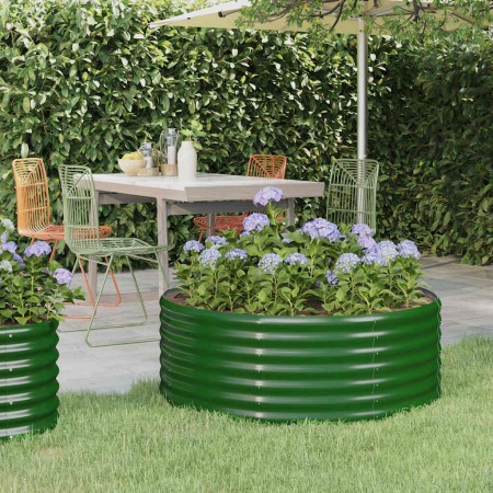Jardinera arriate acero galvanizado verde 100x100x36 cm en Macetas y jardineras | Comprar online en Foru.es