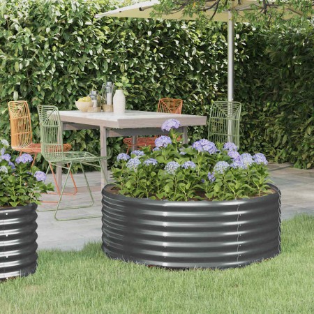 Jardinera arriate acero galvanizado antracita 100x100x36cm en Macetas y jardineras | Comprar online en Foru.es